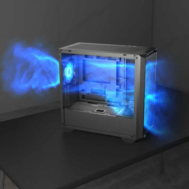 Alt view image 4 of 7 - COUGAR MX600 Mini RGB Mini-Tower PC Case  Maximum Cool. Minimum Size.2X 160mm PWM ARGB Fans & PWM Fan Hun Included360mm Radiator SupportMax. GPU Length 380mmReverse Connector Motherboard, White