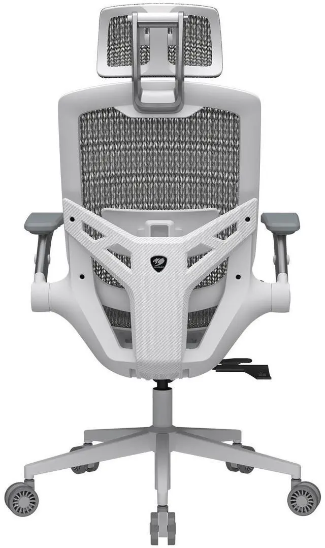 Alt view image 5 of 7 - COUGAR Speeder One White - Ergonomic Chair - 2D folding Armrests - Mesh Fabric - Adjustable Headrest & Lumbar Support, White