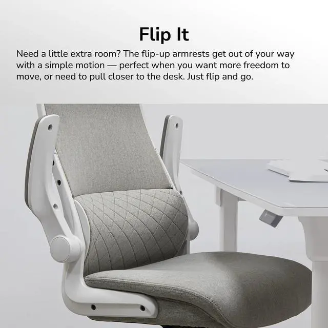 Alt view image 5 of 7 - COUGAR Stryder- Ergonomic Chair - Wider Adjustable Headrest - Flip-up Armrest - Imitation Linen Upholstery, Black