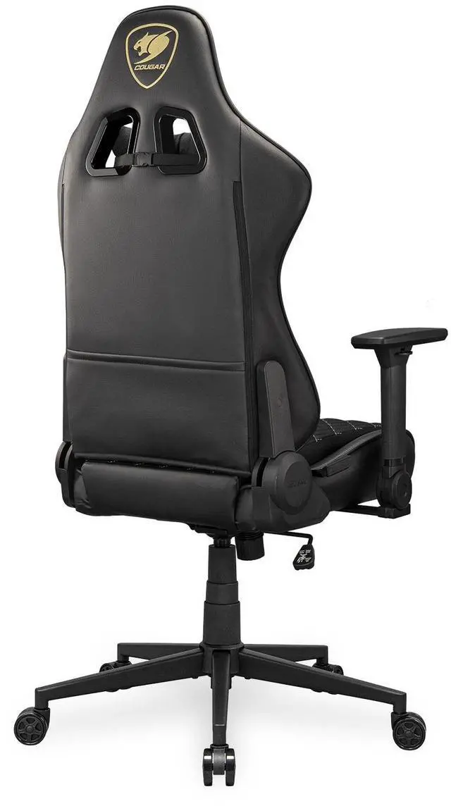 Alt view image 4 of 7 - COUGAR Armor One V2 Gold F - Gaming Chair - 4D folding Armrests - High-back Structure - Lumbar & Head Pillow - Back pocket, Woven Fabric/Black