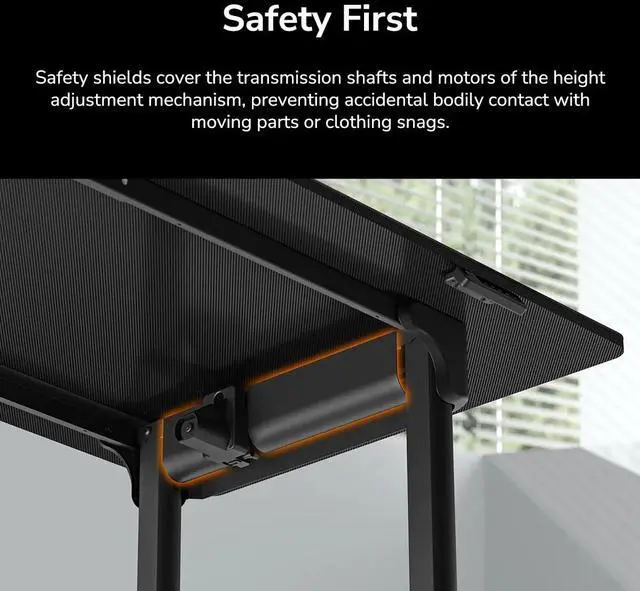 Alt view image 5 of 7 - COUGAR E-Grav 160 Adjustable Electric Gaming Desk - 2 Memory Presets - Dual Motors - Cable Management - Full Desk Mousepad - 63", Black/160