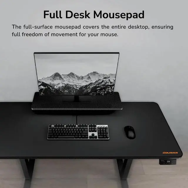 Alt view image 6 of 7 - COUGAR E-Star 140 Adjustable Electric Gaming Desk - 2 Memory Presets - Monitor Stand - Cable Management - Full Desk Mousepad - 55", Black/140