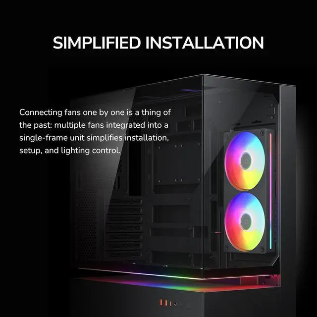 Alt view image 2 of 7 - COUGAR Unity 240 - PC CASE FAN - Single-Frame - PWM Control - ARGB Side Strips - Streamlined Cable Design, 240/Reverse/White