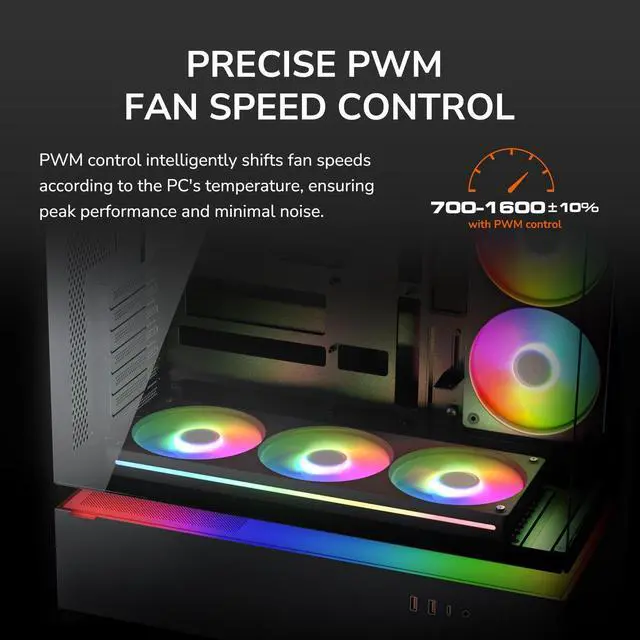 Alt view image 3 of 7 - COUGAR Unity 240 - PC CASE FAN - Single-Frame - PWM Control - ARGB Side Strips - Streamlined Cable Design, 240/Reverse/White