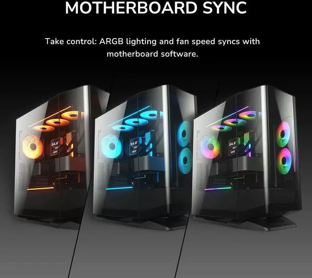 Alt view image 6 of 7 - COUGAR Unity 240 - PC CASE FAN - Single-Frame - PWM Control - ARGB Side Strips - Streamlined Cable Design, 240/Reverse/White