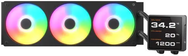 Main image of COUGAR CPU Liquid Cooler Poseidon Vistek Series, High-Definition, Real-Time System Monitoring, LCD Digital Display, AMD AM5, Intel LGA 1851 (Black, Vistek Pro 360)