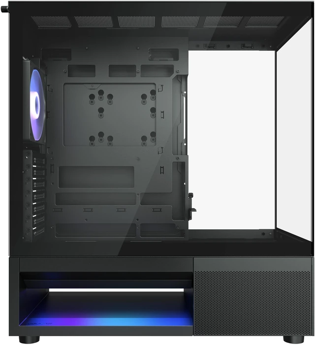 Alt view image 4 of 7 - COUGAR CFV220 RGB Mid-Tower Case, Panoramic Triple Glass, 120mm ARGB PWM Fan x3 Preinstalled, 420mm GPU Supported, 360mm AIO Supported, RGB Underglow, Central Ventilation, Reverse Connector MB, Black