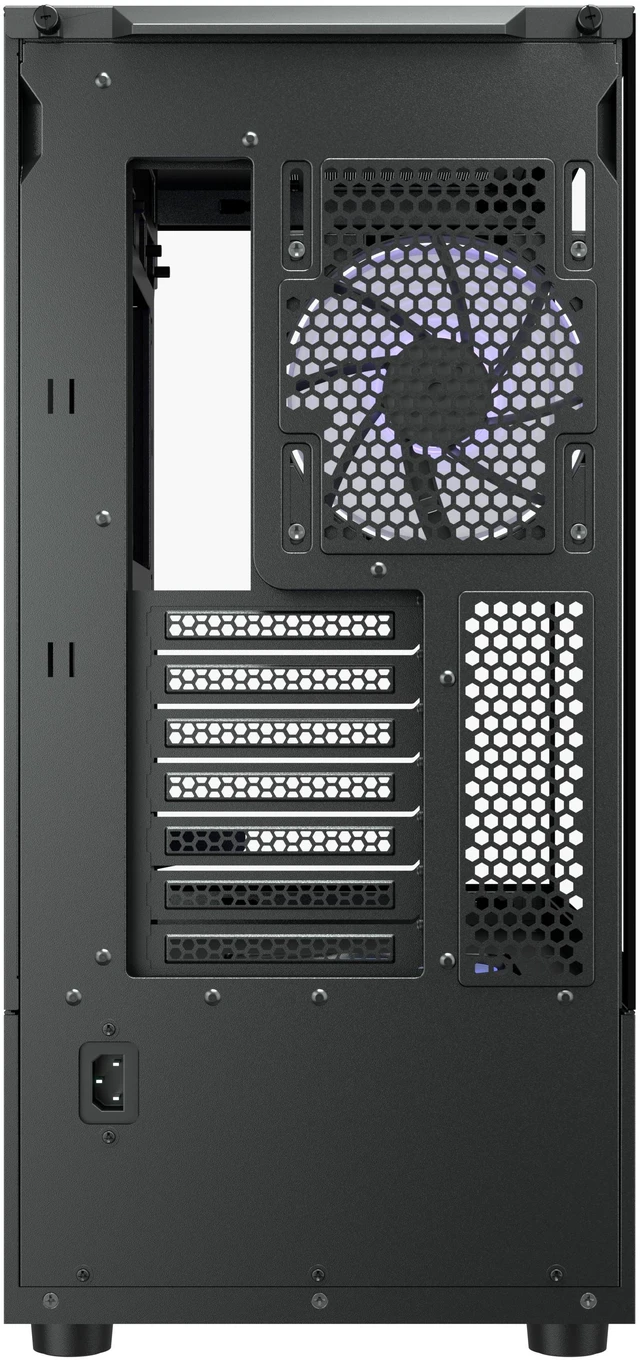 Alt view image 5 of 7 - COUGAR CFV220 RGB Mid-Tower Case, Panoramic Triple Glass, 120mm ARGB PWM Fan x3 Preinstalled, 420mm GPU Supported, 360mm AIO Supported, RGB Underglow, Central Ventilation, Reverse Connector MB, Black