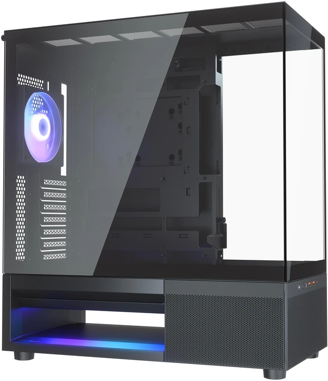 Alt view image 7 of 7 - COUGAR CFV220 RGB Mid-Tower Case, Panoramic Triple Glass, 120mm ARGB PWM Fan x3 Preinstalled, 420mm GPU Supported, 360mm AIO Supported, RGB Underglow, Central Ventilation, Reverse Connector MB, Black
