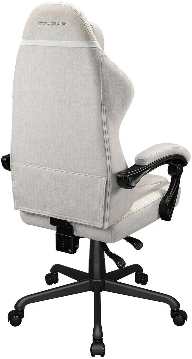 Alt view image 3 of 7 - COUGAR Fusion EX Ash F Chair - Suede-like Fabric with Integrated Lumbar Support, Head Pillow Included, Linkage Armrests Sync with Backrest, Mute Wheels