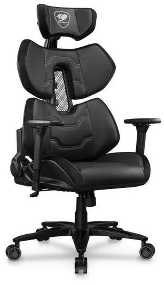 Alt view image 2 of 7 - COUGAR Terminator Elite Gaming Chair - Mixed Hyper-Dura and Velvet Upholstery, 4D Armrest, 90-150 Degree Recline, Extra Large 29.6 Aluminum Wheelbase and 3 Casters (Silver)