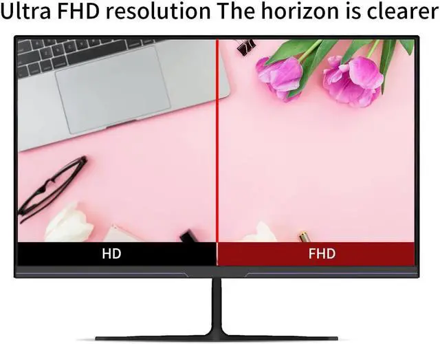 Alt view image 4 of 7 - LUCKYFIVE 22 Inch 75Hz FHD 1080P Computer Monitor, IPS Panel, Support HDMI And VGA, 3-Sided Border-Less