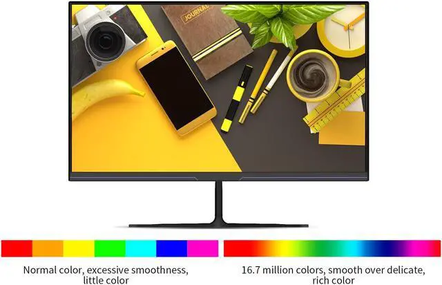 Alt view image 5 of 7 - LUCKYFIVE 22 Inch 75Hz FHD 1080P Computer Monitor, IPS Panel, Support HDMI And VGA, 3-Sided Border-Less