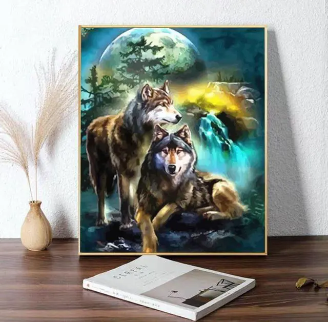 Alt view image 6 of 6 - Wolves Paint by Numbers (40x50cm no frame)