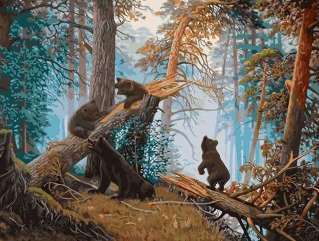 Main image of Bears Paint by Numbers (40x50cm no frame)