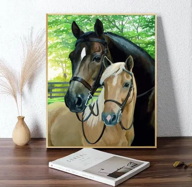 Alt view image 6 of 6 - Horse and Colt Paint by Numbers (40x50cm no frame)