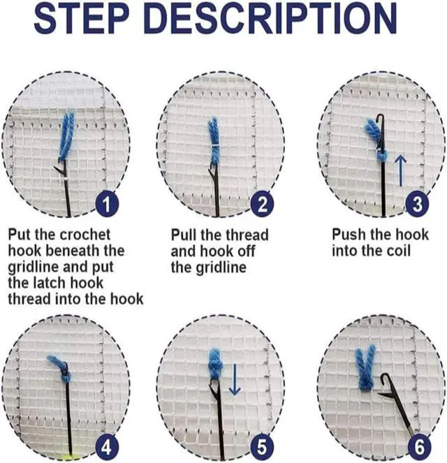 Alt view image 6 of 7 - Rug Making Latch Hooking Kit | Aurora (52x38cm printed canvas)