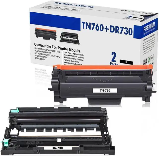 Main image of Toner & Drum For Brother TN760 Toner&DR730 Drum Compatible with Brother MFC-L2690DW L2710DN L2710DW L2712D L2713DW L2715DW L2717DW L2730DW L2750DW L2750DW XL L2759DW DCP-L2510D L2512D L2530DW More