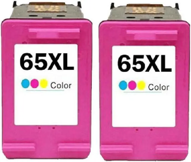 Main image of 2 Pack High-Yield Tri-Color Ink Cartridges For HP 65XL 65 Compatible For Use With HP DeskJet 2620 2621 2622 2624 2630 2632 2633 2652 2655 3720 3721 Evry 5010 5020 5030 5032 5034 5052 5055 5070 More