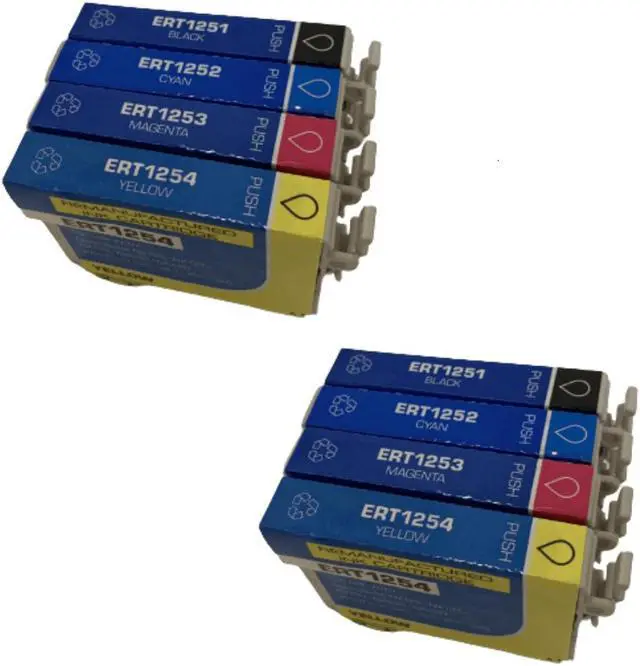 Main image of 8 Pack Black Cyan Magenta Yellow Ink Cartridge For Epson 125 1251 - 1254 Compatible with Epson Stylus NX125 127 130 230 420 530 625 WorkForce 320 323 325 520
