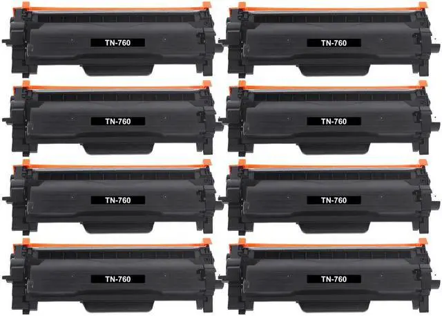 Main image of 8 Pack New High-Yield Toner Cartridge For Brother TN760 TN730 Compatible with Brother MFC-L2690DW 2710DN 2710DW 2712D 2713DW 2715DW 2717DW 2730DW 2750DW L2759DW DCP-L2510D 2512D 2530DW More