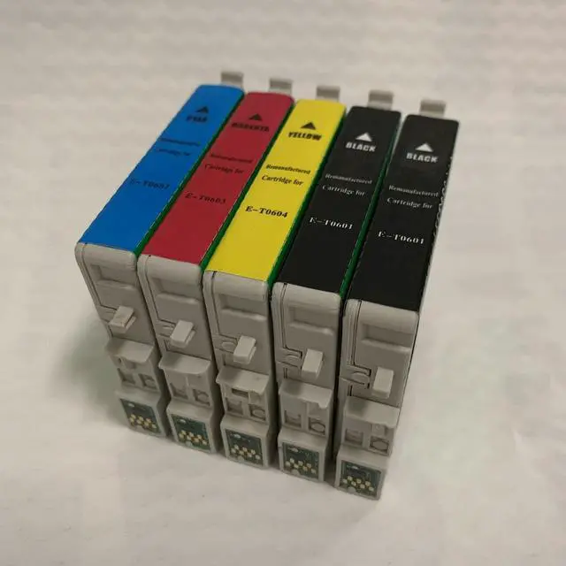 Main image of 5 Pack Black Cyan Magenta Yellow Ink Cartridge For Epson T0601 - T0604 Compatible with Epson Stylus CX3800 3810 4200 4800 5800F 7800 DX3800 4800 C68 C88 C88+ D68P D88 D88Plus
