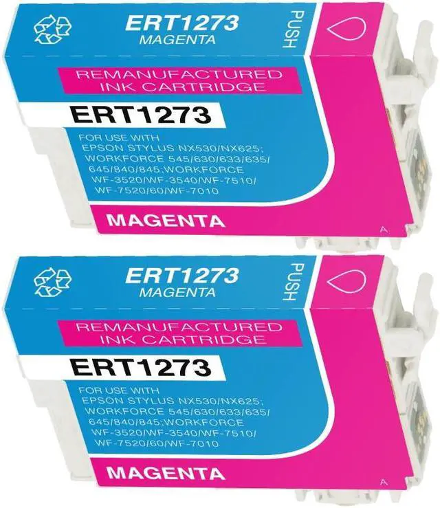 Main image of 2 Pack Extra High-Yield Magenta Ink Cartridge For Epson 127 T1273 Compatible with Epson WorkForce 545 630 633 635 645 840 845 3520 3540 60 7010 7510 7520 Stylus NX530 625