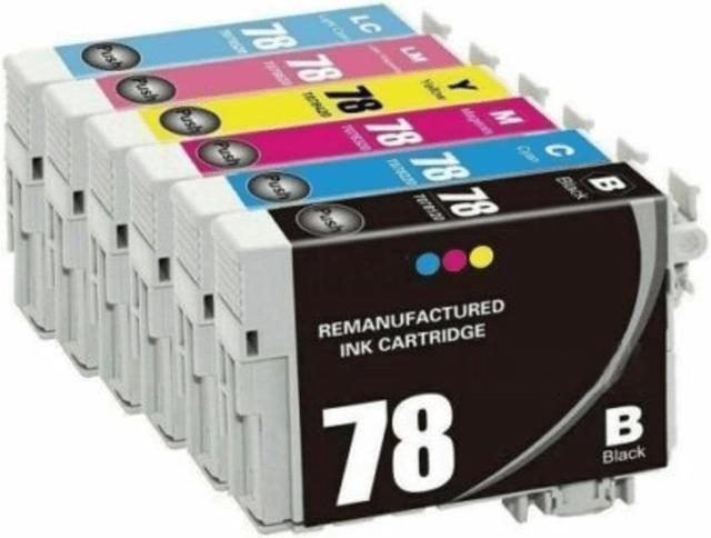 Main image of 6 Pack Black Cyan Magenta Yellow Light-Cyan Light-Magenta Ink Cartridge For Epson 78 T0781 - T0786 Compatible with Epson Stylus Photo R260 R280 R380 RX580 RX595 RX680