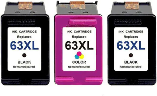 Main image of 3 Pack High-Yield Black Tri-Color Ink Cartridges For HP F6U64AN F6U63AN 63XL Compatible Compatible With HP DeskJet 3830 3831 3832 3833 3834 4650 4652 Envy 4510 4511 4512 DeskJet 1110 1111 1112 2130