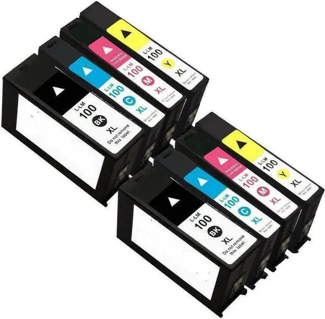 Main image of 8 Pack High-Yield Black Cyan Magenta Yellow Ink Cartridge For Lexmark 100XL Compatible with Lexmark Pro205 705 805 901 905 Impact S301 S305 S405 S505 S605 Genesis S816 S815
