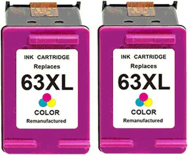 Main image of 2 Pack High-Yield Black Tri-Color Ink Cartridges For HP F6U63AN 63XL Compatible For Use With HP DeskJet 3830 3831 3832 3833 3834 4650 Envy 4510 4511 4512 4513 4516 DeskJet 1110 1111 1112 2130 More