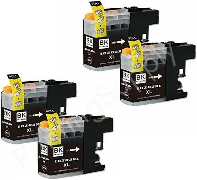 Main image of 4 Pack High-Yield Black Ink Cartridge For Brother LC203XL For Use With Brother MFC-J460DW MFC-J480DW MFC-J485DW MFC-J885DW MFC-J4320DW MFC-J5620DW & More