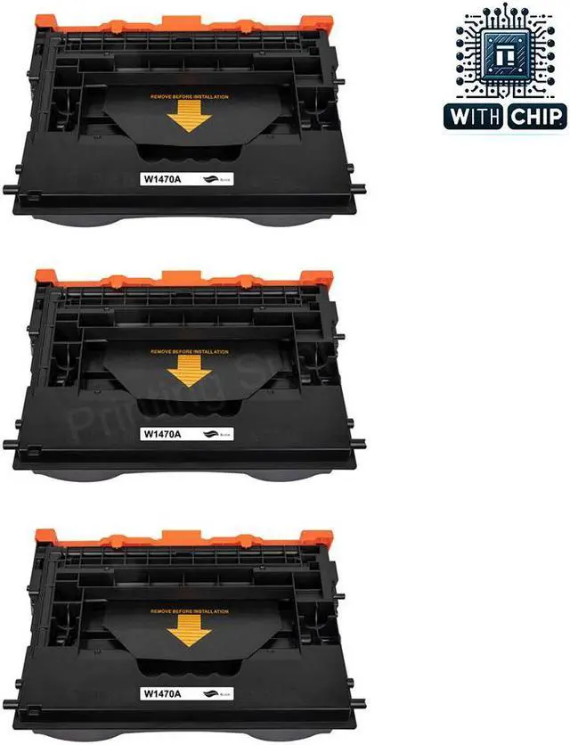 Main image of 3 Pack Black Toner Cartridge For HP 147A(W1470A) WITH CHIP Comaptible With HP LaserJet Enterprise M610, M611, M612 Series, HP LaserJet Enterprise MFP M634, M635, M636 Series