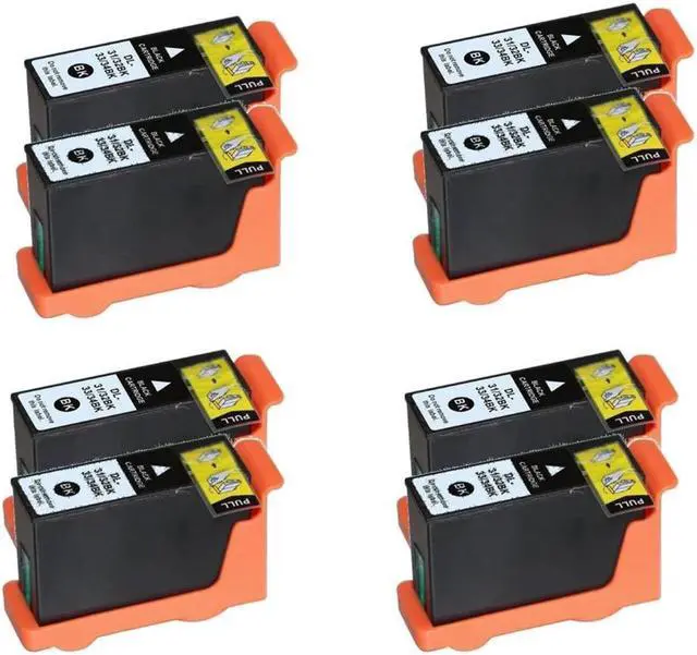 Main image of 8 Pack Black Ink Cartridge For Dell Series 31 32 33 34 Compatible with Dell V525w V725w