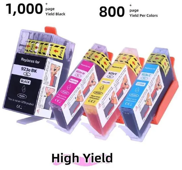 Main image of 923e 4-Pack New High Yield  B/C/Y/M Ink Cartridges Compatible to HP 923E,  Work with HP OfficeJet pro 8120 8122e 8124e 8125e 8130 8132e 8134e 8135e 8138e 8139e