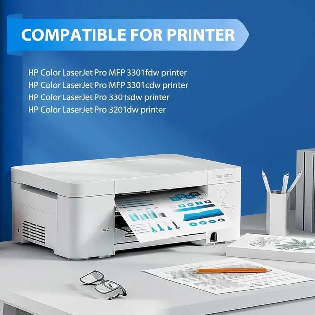 Alt view image 4 of 4 - W2181A New High Yield Cyan Toner Cartridge With Chip Replace For HP W2181A, Compatible With HP Color LaserJet Pro MFP 3210DW, MFP 3301cdw, MFP 3301fdw, MFP 3301sdw