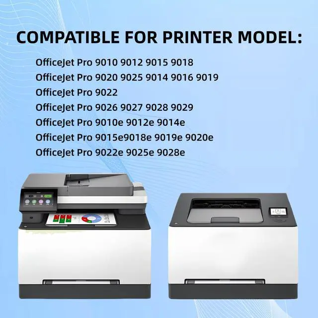 Alt view image 2 of 4 - 962 XL Ink Cartridge Compatible for HP 962XL,  Fits for HP Officejet Pro9010 9012 9012e 9014 9014e 9015 9015e 9016 9018 9018e 9019 9019e 9020 9020e 9022 9025 More, 4 Pack Black/Cyan/Magenta/Yellow