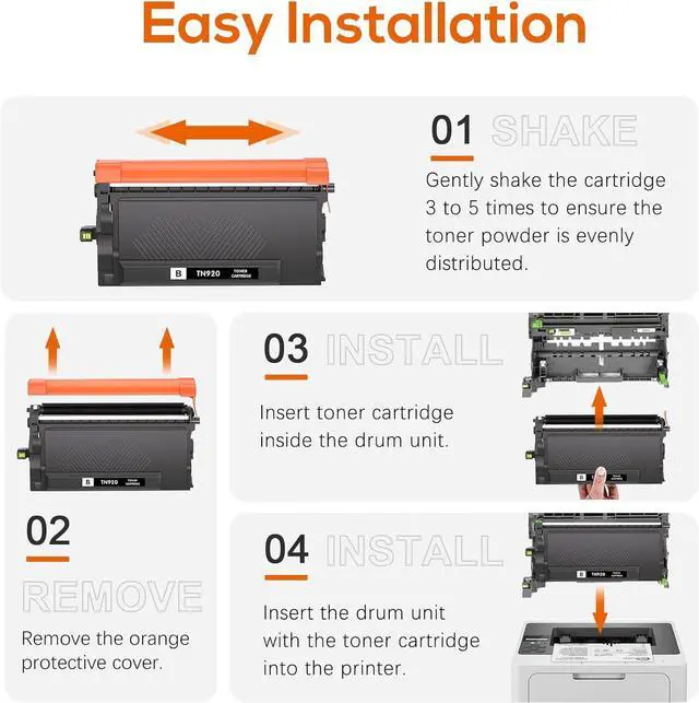 Alt view image 4 of 5 - TN920 Black Toner Cartridge Compatible for Brother TN920, Fits for Brother TN-920XL TN-920 for HL-L6210DW HL-L6210DWT HL-L5210DN HL-L5210DW HL-L5210DWT With Chip