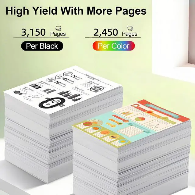 Alt view image 2 of 4 - 4 Pack New High-Yield Black Cyan Magenta Yellow Toner cartridge with Chip For HP 206X W2110X - W2113X Compatible For Use With HP Color LaserJet Pro M255dw M255nw MFP M282nw 283fdn 283cdw 283fd