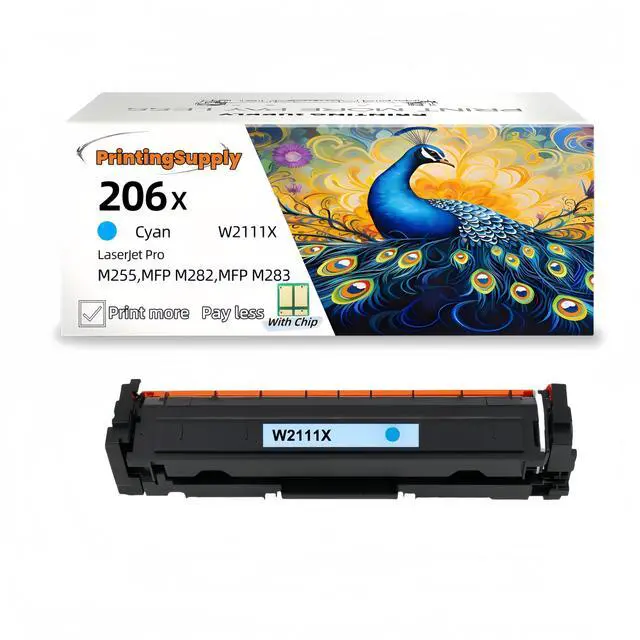 Main image of New High-Yield Cyan Toner Cartridge With Chip For HP 206X W2111X Compatible For Use With HP Color LaserJet Pro M255dw M255nw MFP M282nw 283fdn 283cdw 283fd