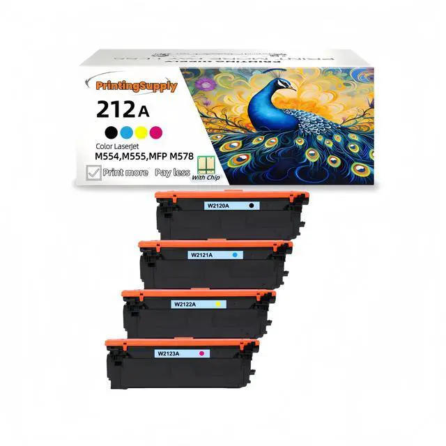 Main image of 212A BKCMY 4 Pack Compatible Toner Cartridge Compatible for HP 212A W2120A W2121A W2122A W2123A for HP M578c M578z  M554dn M555dn M555x M578dn M578f