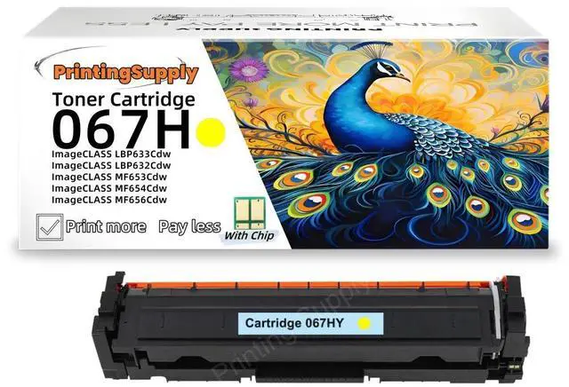 Main image of 1 Pack 067H High-Yield Yellow Toner Cartridge with Chip Compatible for Canon 067H - Fits Canon imageCLASS LBP633Cdw LBP632Cdw MF653Cdw MF654Cdw MF656Cdw