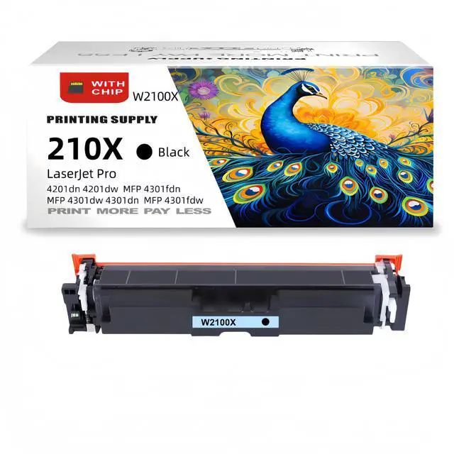 Main image of High Yield New Black Toner Cartridge With Chip For HP 210X W2100X Compatible For Use With HP Color LaserJet Pro 4201dn 4201dw 4301fdn 4301fdw
