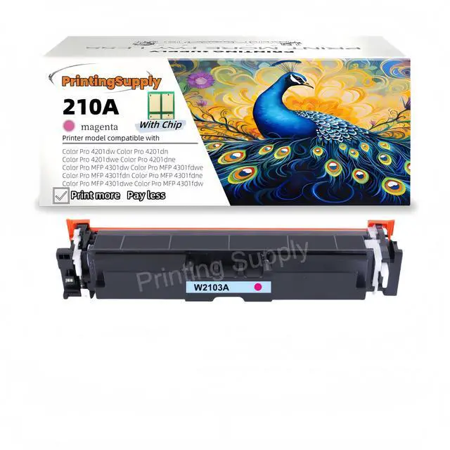 Main image of New Magenta Toner Cartridge With Chip For HP 210A W2103A Compatible For Use With HP Color LaserJet Pro 4201dn 4201dw 4301fdn 4301fdw