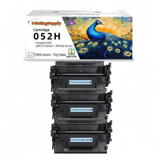 Main image of 3 Pack 052H Black High-Yield Compatible Toner Cartridge For Canon 052H For Use With Canon imageCLASS LBP214dw LBP215dw MF424dw MF426dw MF429dw