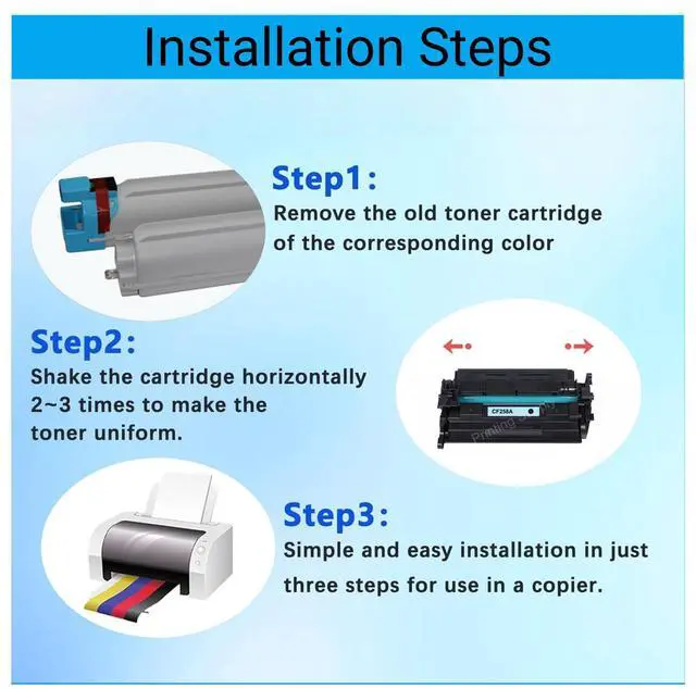 Alt view image 2 of 5 - 3 Pack 58A Toner Cartridges No Chip Compatible for HP 58A CF258A 58X CF258X Laserjet M428fdw M404 M404n M404dn M404dw M406dn MFP M428fdn M428dw M428 M430f Printer (Black)