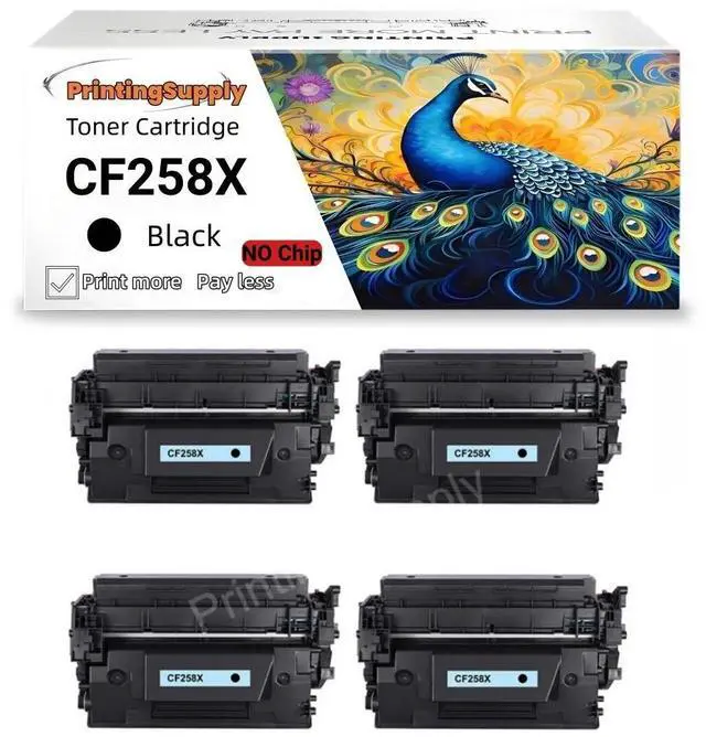 Main image of 4 Pack 58X Toner Cartridges No Chip Compatible for HP 58X CF258X 58A CF258A Laserjet M428fdw M404 M404n M404dn M404dw M406dn MFP M428fdn M428dw M428 M430f Printer (Black)