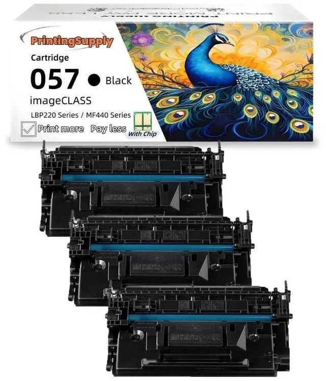 Main image of 3 Pack 057 Black Toner Cartridge Compatible for Canon 057 With Chip LBP-200 LBP-226dw 227dw 228dw 228x 236dw 237dw MF440 445dw 448dw 449dw
