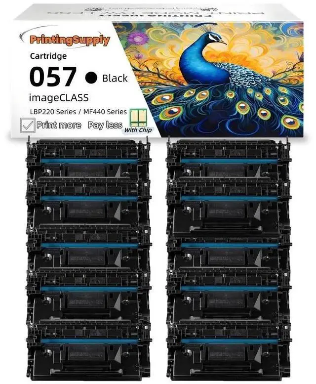 Main image of 10 Pack 057 Black Toner Cartridge Compatible for Canon 057 With Chip LBP-200 LBP-226dw 227dw 228dw 228x 236dw 237dw MF440 445dw 448dw 449dw