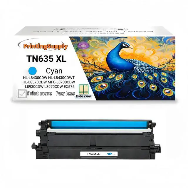 Main image of 1 Pack TN635XL Cyan Toner Cartridge Compatible for Brother TN635 Work with Brother HL-L8430CDW HL-L8430CDWT HL-L8570CDW MFC-L8730CDW L8930CDW L8970CDW EX575